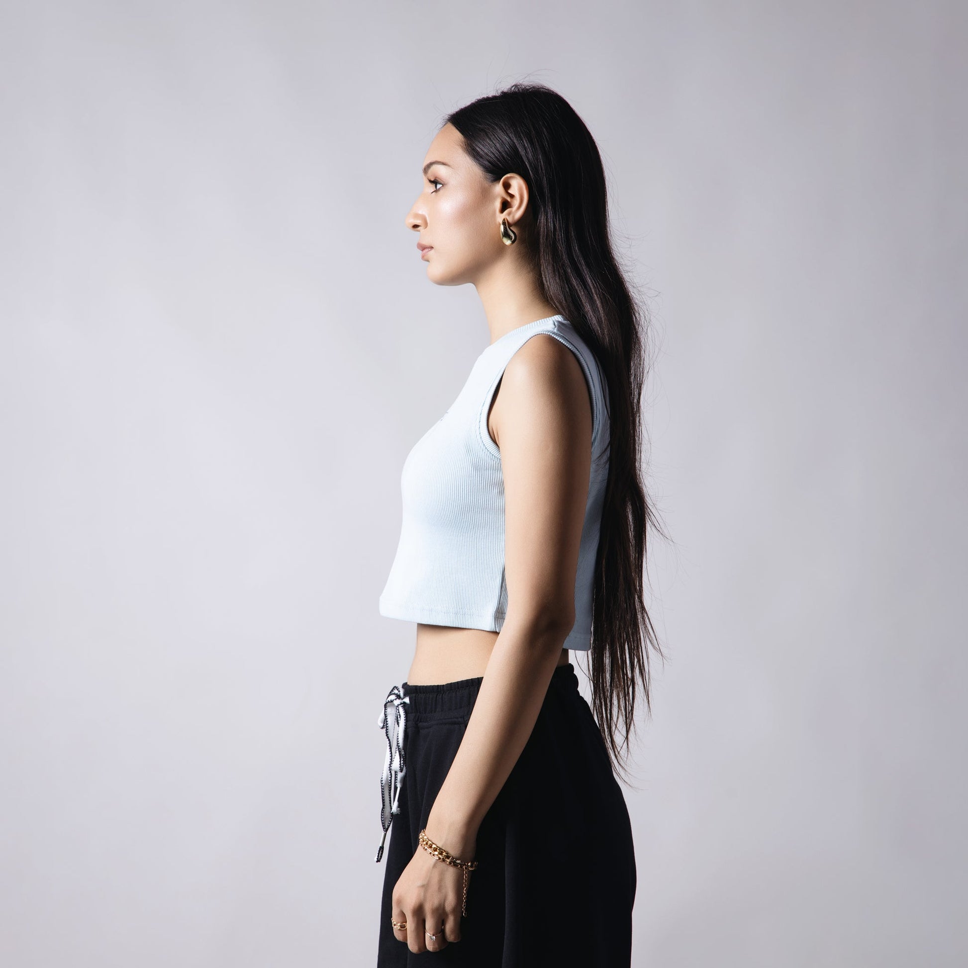 SKY BLUE RIB TOP