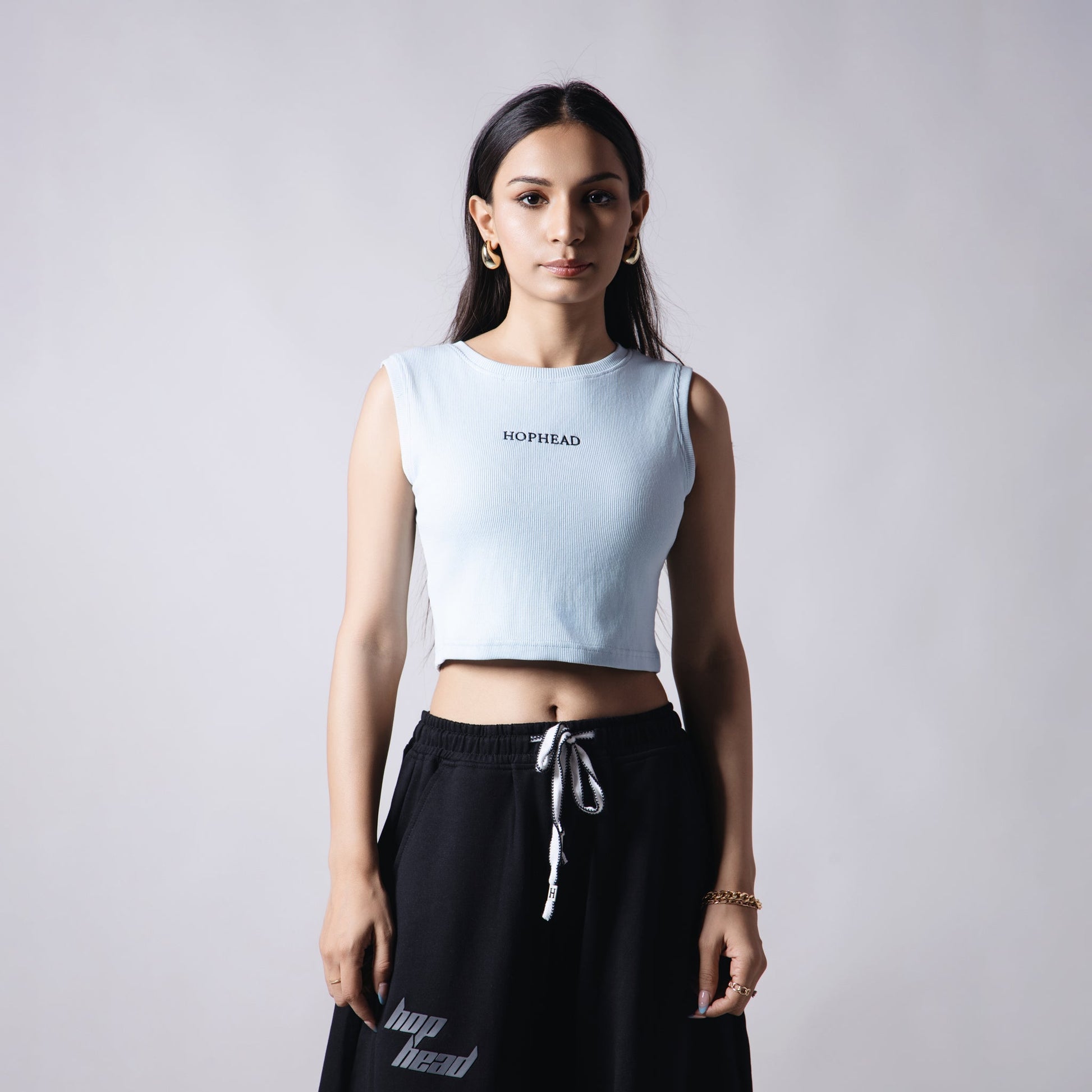 SKY BLUE RIB TOP