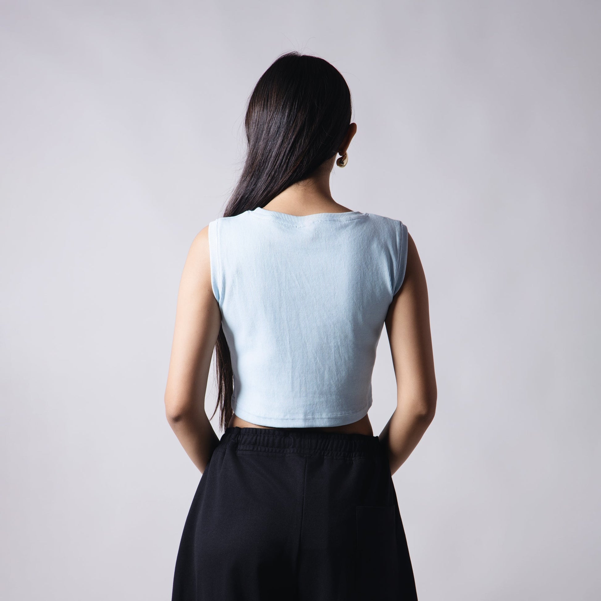 SKY BLUE RIB TOP