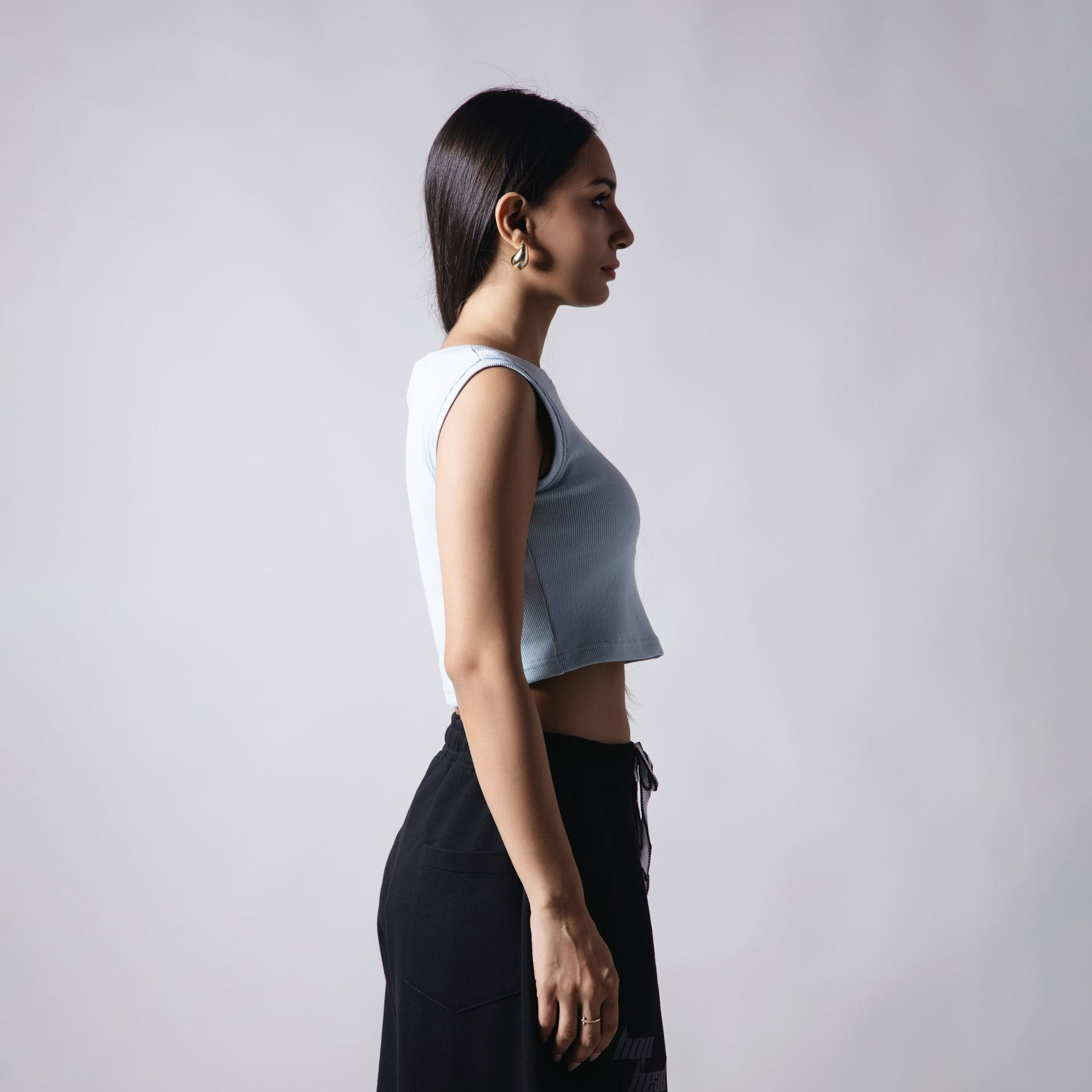 SKY BLUE RIB TOP