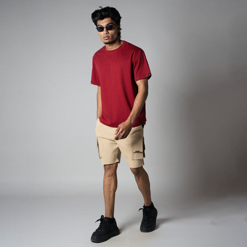 BEIGE MULTI FLAP SHORTS